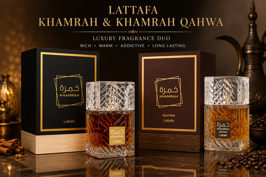 Lattafa Khamrah & Khamrah Qahwa Eau de Parfum | Spiced Vanilla & Coffee Unisex Fragrances