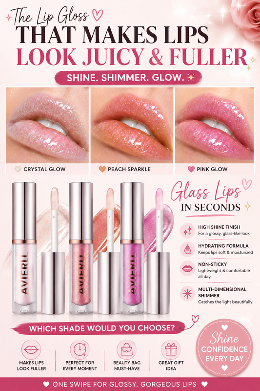 Avierll Glitter Lip Gloss | Hydrating Glitter Lip Gloss