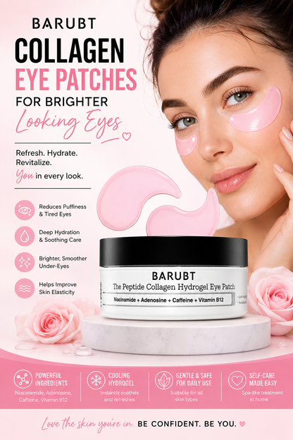 BARUBT Peptide Collagen Hydrogel Eye Patches | Firming & Brightening Eye Masks