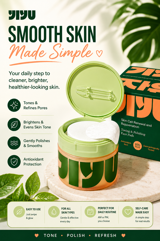 JIYU Toning & Polishing Face Pads | Exfoliating Facial Toner Pads