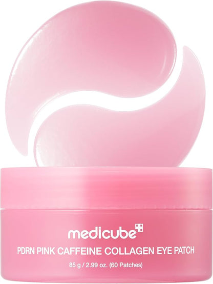 Medicube PDRN Pink Caffeine Collagen Eye Patch | Brightening & Firming Hydrogel Eye Masks (60 Patches)