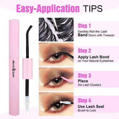 Jielilai Individual Cluster Lashes | Wispy Reusable Lash Clusters