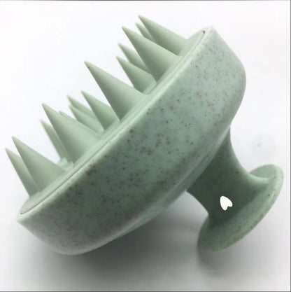 Silicone Scalp Massager Shampoo Brush – Wheat Straw Hair Care Brush