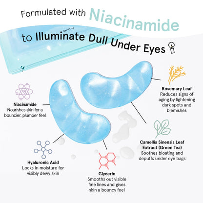 Dream Come Blue Illuminating Eye Masks | Hydrating Under Eye Patches 24 Pairs