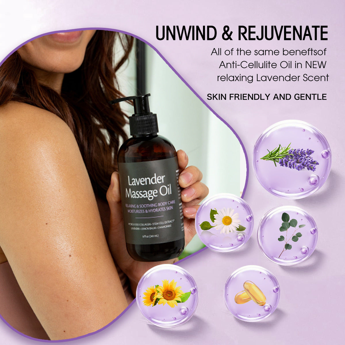 Massage Oil with Collagen & Stem Cell Infused | Firming & Hydrating Body Oi