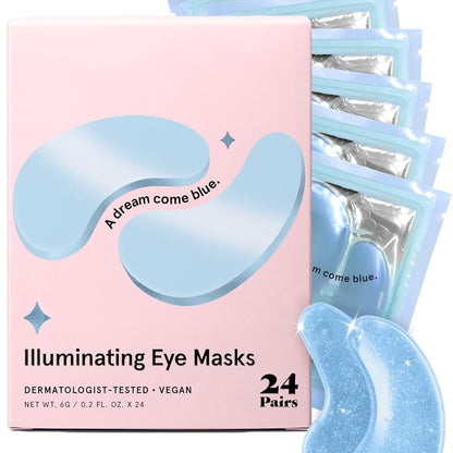 Dream Come Blue Illuminating Eye Masks | Hydrating Under Eye Patches 24 Pairs