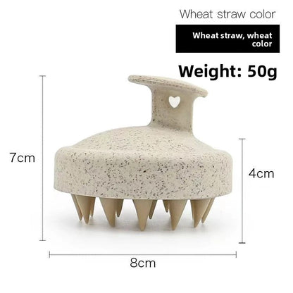 Silicone Scalp Massager Shampoo Brush – Wheat Straw Hair Care Brush