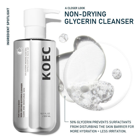 KOEC Non-Drying Glycerine Cleanser | Hydrating Gentle Face Wash