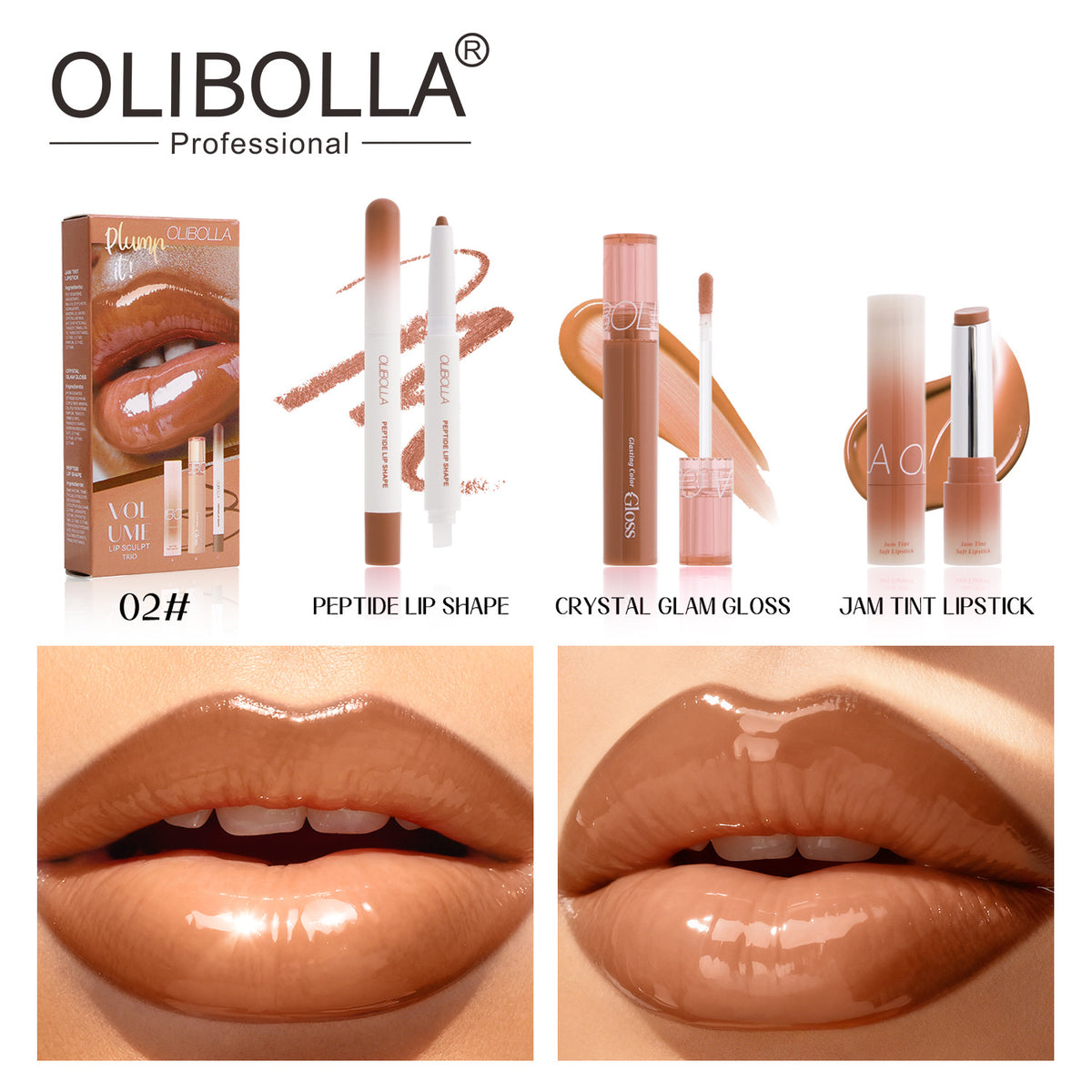 Volume Lip Sculpt Trio – Lip Liner & Gloss Set