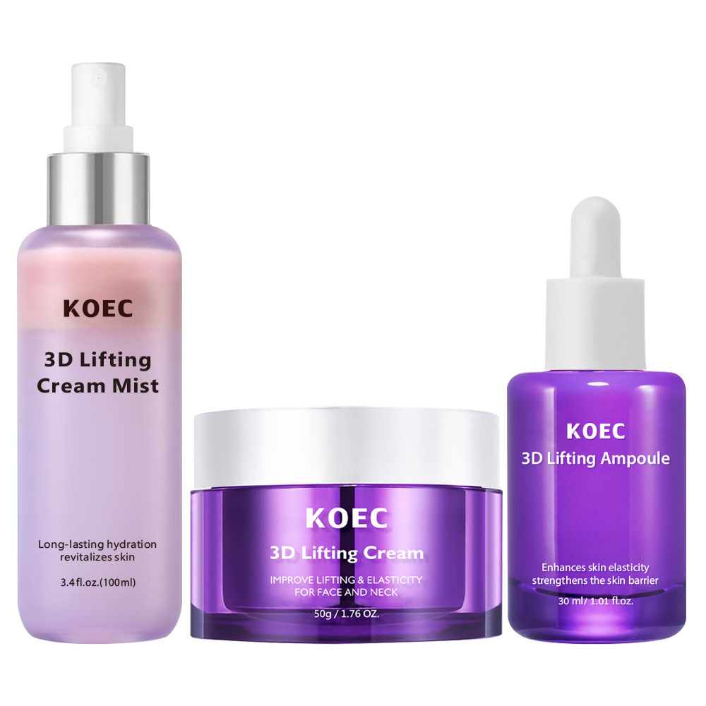 KOEC 3D Lifting Skincare Collection | Cream, Ampoule & Cream Mist Set